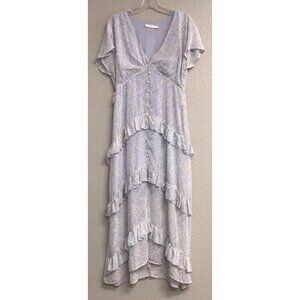 Lush NWT Dress Ruffle Cottage Fairy Core Light Blue Floral